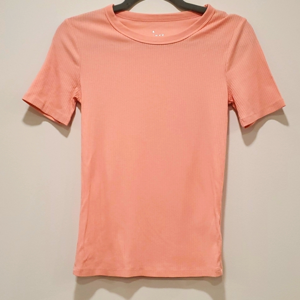 Ribbed Tshirt Pink XS